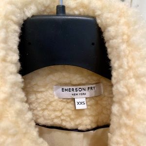 Emerson Fry Teddy Sherpa Coat in Ivory, XXS